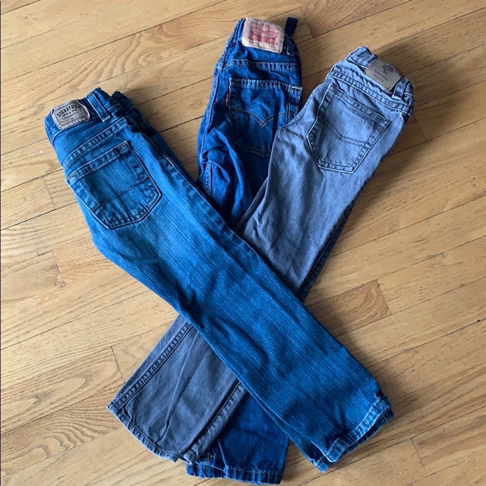 3 boys size 6 jeans. 2 Levi’s & 1 Tucker + Tate